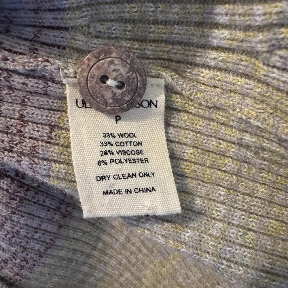 Ulla Johnson Posey Ribbed Knit Cardigan Sweater Pink Contrast Trim XS P